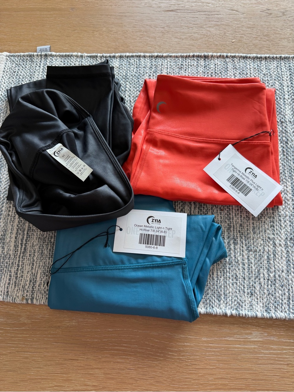 Zyia Kids' Ocean Mist and Coral Active Leggings - Pack of 3